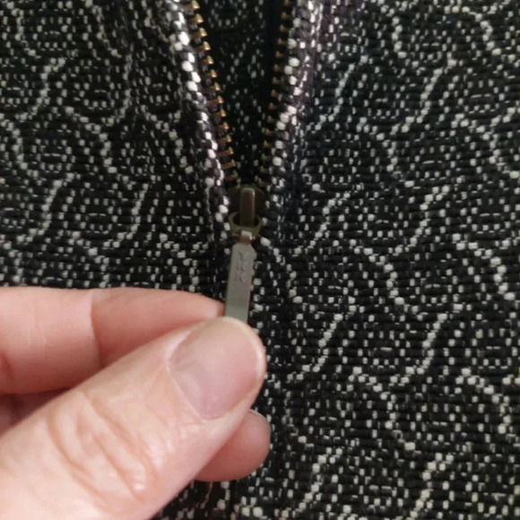 Eileen Fisher full-zip Pattern jacket black & white organic cotton PL Office - Picture 11 of 12